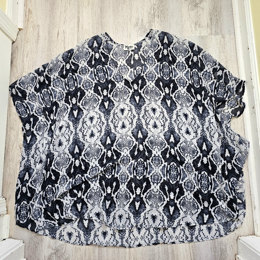 Show Me Your Mumu Sheer Snake Skin Swim Cover Up Tunic Small